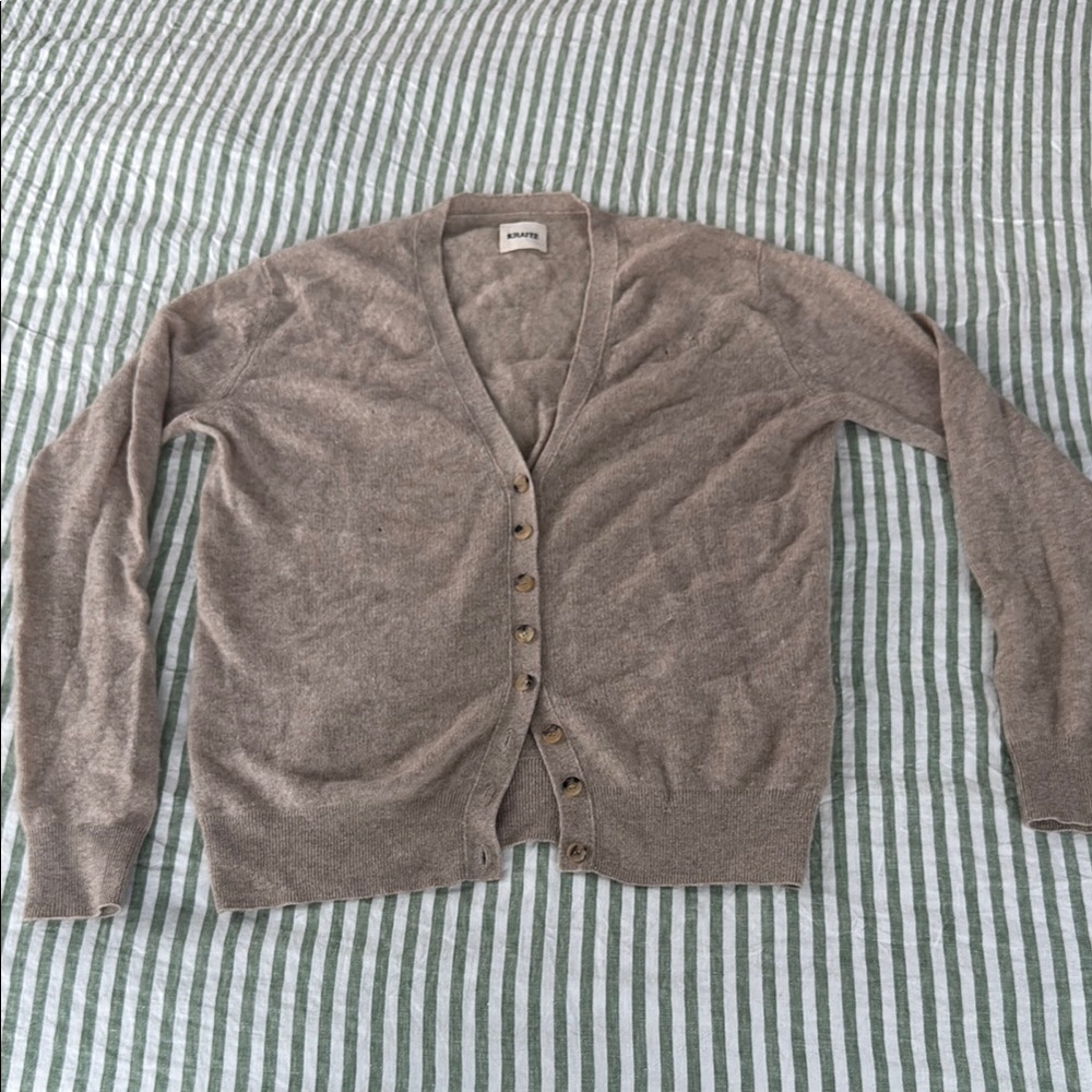Khaite Tan Cardigan Sweater
